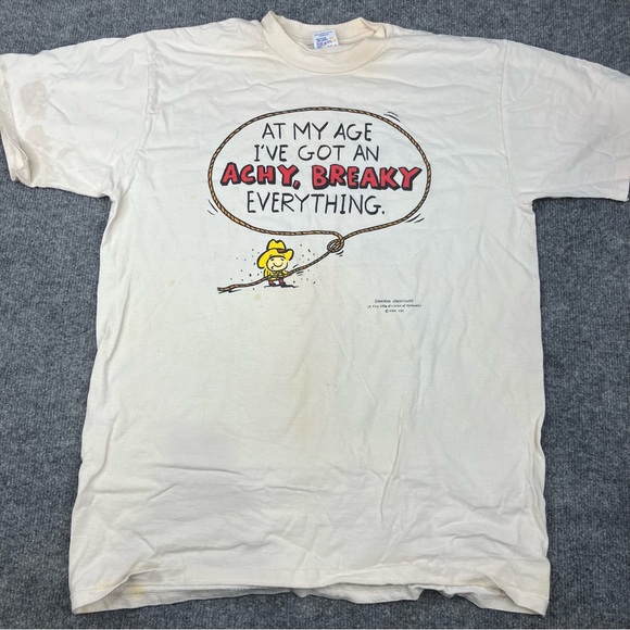 Vintage 1990's Tshirt Men’s large Shoebox Greetings Jerzees white at my age I’ve - Picture 2 of 10